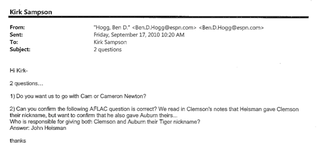 Illustration for article titled "Am I Sick? Are We All Sick?": Overwrought Things The Media Wrote To Auburn's PR Guy During Cam Newton's Wild 2010 Season